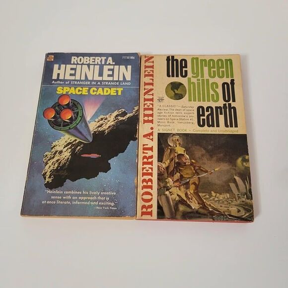 Robert Heinlein Lot of 2 Vtg PB Space Cadet 1948 + The Green Hills of Earth 1951 - Picture 1 of 9